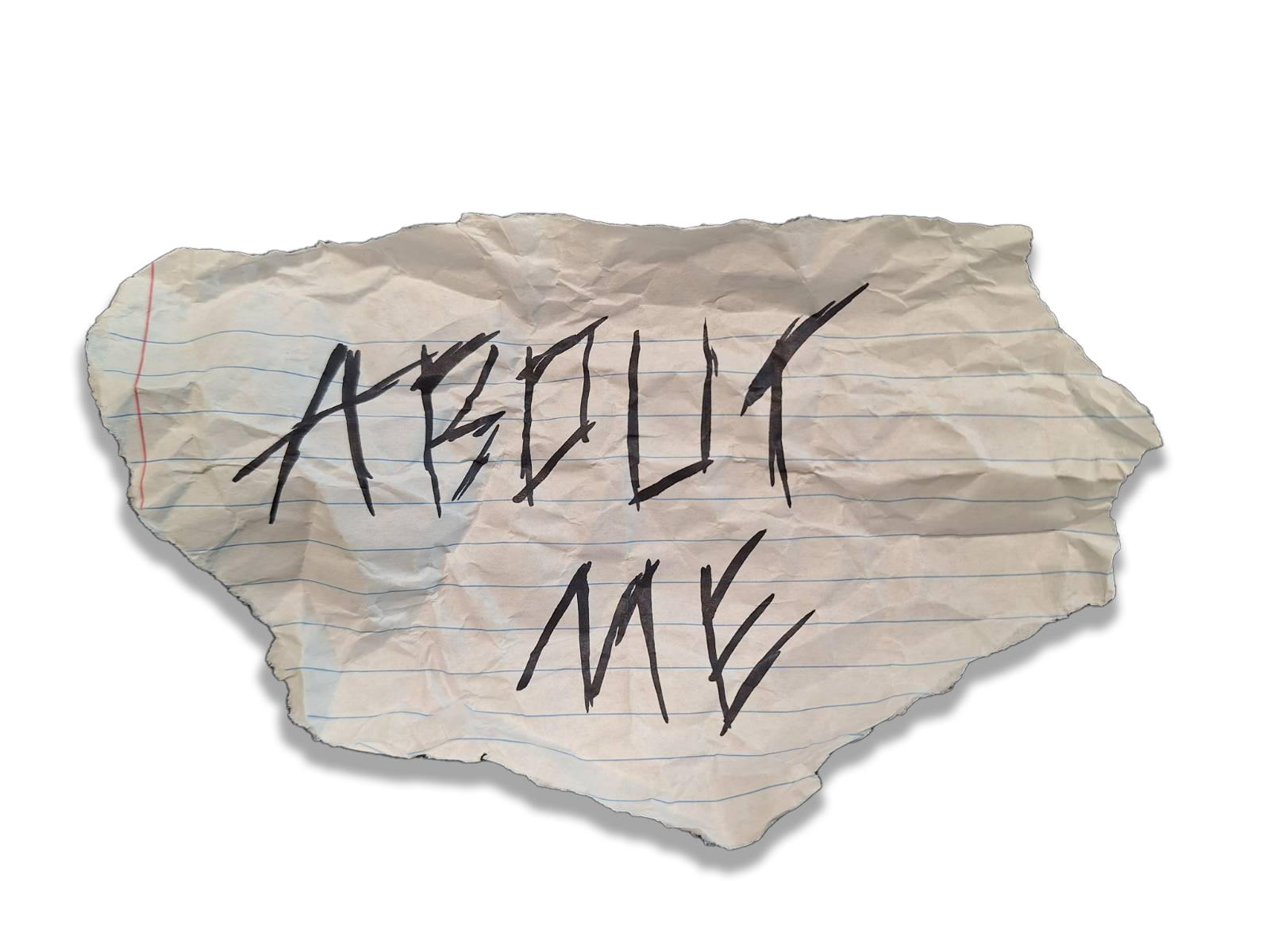 handwritten about me note