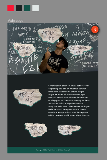 A high-fidelity prototype for the main page